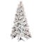 12' x 72" Flocked Mountain Atka Artificial Christmas Tree with 2500 PVC/Hard Needle tips, frosty pinecones, and 2550 Warm White Wide Angle 3mm Low Voltage LED lights.