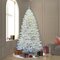7.5 feet x 52 inches Sparkle White Spruce Artificial Christmas Tree with 1257 PVC tips, 750 Multi-Colored Italian LED lights, and a white cord