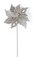 22 Inch Polyester Silver Beaded Poinsettia Spray