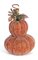 11" x 9" Beaded Double Pumpkin with Leaves and Curls - Fall Orange