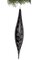 13 inches x 2.5 inches Glittered Flower Finial Ornament - Matte Black/Silver Glitter