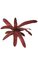 14" Bromeliad - Natural Touch -15 Leaves - Dark Red/Mauve
