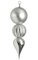 15 inches Double Ball Finial Ornament - Matte/Reflective Mix - Silver