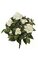15" Gardenia Bush - 6 White Flowers - 2 White Buds - Bare Stem