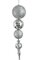 16" Glittered Tripl Ball Finial Ornament - Silver
