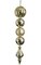 20 inches Hanging Ball Finial Ornament - Reflective/Matte Mix - Gold