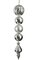 20 inches Hanging Ball Finial Ornament - Reflective/Matte Mix - Silver
