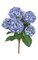 21" Hydrangea Bush - 5 Purple/Blue Flowers - 4" Stem- FIRE RETARDANT