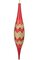 22 inches x 4 inches Plastic Shiny Glittered Finial Ornament - Red/Gold