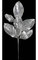 23.5" Glittered Magnolia Spray - Silver - 7 Leaves  - 8" Stem
