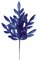 23 inches Plastic Glittered Bay Leaf Spray - 8 inches Stem - Royal Blue
