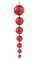 24" x 4" Foam Hanging Septuple Ball Ornament - Red Glitter