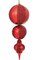 24 inches x 7 inches Plastic Mix Shiny/Beaded Double Ball Finial Ornament - Red