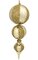 24 inches x 7 inches Plastic Mix Shiny/Beaded Double Ball Finial Ornament - Gold