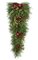 32 inches PVC Long Needle Pine Teardrop - Red Balls, Plastic Berries, Mixed Foliage, Pine Cone