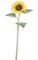 Sunflower Stem - Yellow/Orange - 3 Flocked Green Leaves - 33.5" Stem