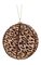 4 inches Fabric Wrapped Leopard Print Ball Ornament - Black/Brown
