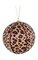 4" Fabric Wrapped Leopard Print Ball Ornament - Brown/Black