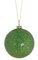 4 inches Plastic Coated Glitter Ball Ornament - Matte Green