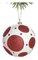 4" Polka Dot Ball Ornament - Matte White and Glittered Red Dots
