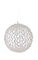 5.5 inches Plastic Glittered Ball Ornament - White/Silver