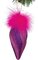 6" Spiral Drop Ornament with Feathers and Glitter - Fuchsia/Purple