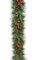 6 feet Sugar Pine Apple Garland - 57 Mixed Green PVC/Plastic Mix Tips -Berries/Juniper/Twigs and Pine Cones