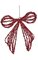 6" x 6" Wire Tinsel Glitter Bow Tie Ornament - Red