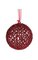 6" Plastic Tinsel Glittered Mesh Ball Ornament - Red