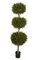 6.5' Plastic Outdoor Wintergreen Boxwood Triple Ball Topiary