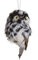 7" x 3.5" Fuzzy Owl Ornament - Black/White