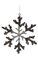 8 inches Plastic Glittered Snowflake Ornament - Black