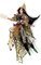 8 inches Hanging Witch Ornament - Multi-Colored/Glitter/Black