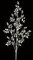 38" Plastic Pearl Spray - Silver Leaves - Silver Pearl Beads - 16" Stem