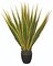 40" Plastic Agave Plant - 19 Green/Yellow Leaves - Weighted Base