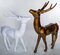 Earthflora's 4 Ft. Or 5 Ft. Standing Reindeer In Gloss White Or Gloss Brown/gold