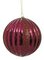 Earthflora's 6 Inch Shiny Ribbed Burgundy Ball Ornament With Glitter