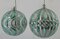 Earthflora's Aqua/silver Mercury Glass Finish 5 Inch Swirl Pattern Ball And 6 Inch Line Pattern Ball Ornaments