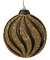 8 Inch Matte Black And Gold  Beaded Glitter  Swirl Pattern Disc Ornament