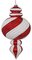 14 Inch Red Pearl Matte Swirl Calabash Ornament With White Glitter