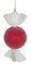 18 Inch X 8 Inch Sugared / Glittered Round Red Candy Ornament
