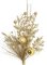 15 inches x 7 inches Glittered PVC Pine/Berry/Ball Pick - 6 inches Stem - Gold