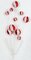 22 inches Metallic Ball Spray - 10 Glittered Balls - 6 inches Stem - Red/White