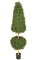 6 feet Plastic Outdoor Boxwood Cone and Ball Topiary - Natural Trunk - 34 inches Cone Height - 20 inches Wide Ball