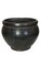17.75 inches Fiberglass Round Pot - Black with Rust Iron