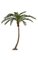 14 feet Phoenix Palm Tree - Curved - Synthetic Brown Trunk - 5 inches Diameter - 13 Fronds - Metal Base Plate