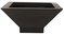 10.5 inches Fiberglass Square Pot - 16.5 inches Inside Diameter - Gloss Black