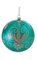 Plastic Ball Ornament with Flower Pattern - Teal/Silver