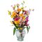 22" Mixed Spring flowers in a glass vase