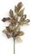 30 inches Glittered Cherry Leaf Spray with Gold Trim - 41 Leaves